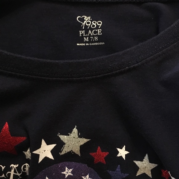 🍉 Children’s Place 2 Piece Outfit T-shirt and White Skirt Skort 4th of July - Picture 5 of 9